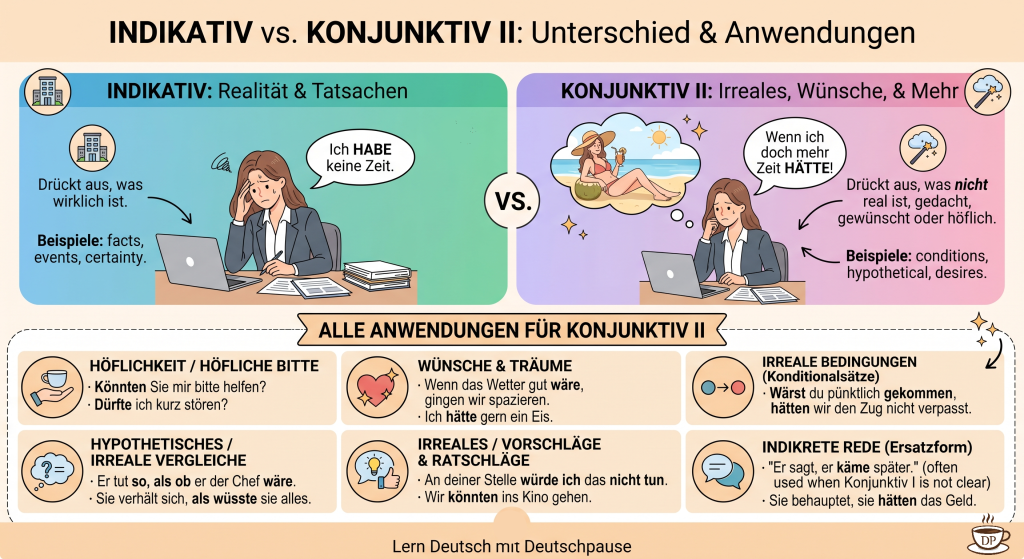 Konjunktiv II würde Wünsche